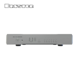 Bryston BDA-3 Digital to Analog Converter srebrni s tipkama za odabir HDMI, USB, AES i SPDIF ulaza.