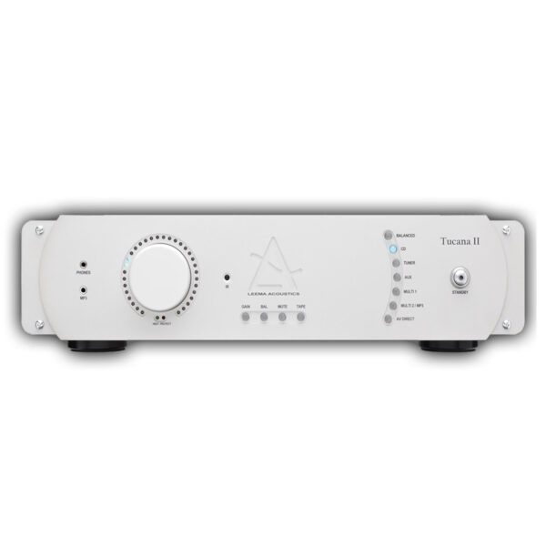 Leema Acoustics Tucana II srebrno integrirano pojačalo sprijeda - Audio Dream