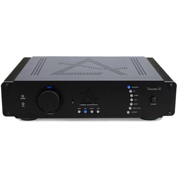 Leema Acoustics Tucana II crno integrirano pojačalo sprijeda - Audio Dream