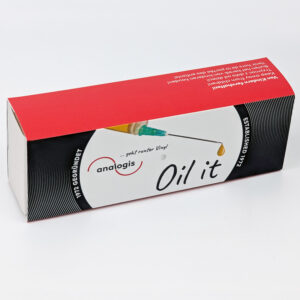 Originalna kartonska ambalaža Analogis Oil it ulja za podmazivanje gramofonskih ležajeva.