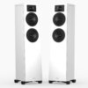 Indiana Line Lira 5 White samostojeći zvučnici s nagnutom prednjom pločom i aluminijskim antivibracijskim nožicama za Hi-Fi stereo sustave.